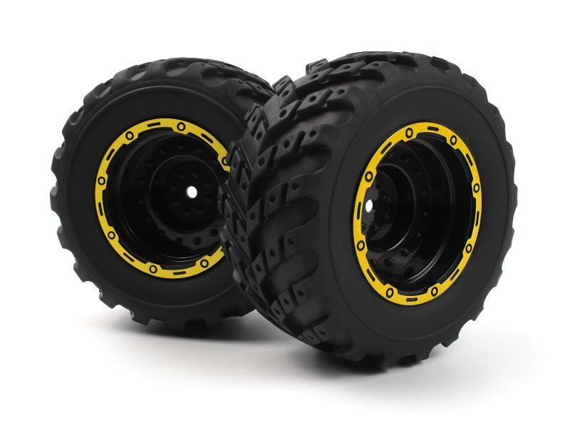 Smyter Mt Wheels/Tires Assembled (Yellow/2Pcs)