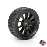 Pro-Line 1/14 Vector Tire Mtd 12Mm Black Velocity Wheel (4): Arrma Ty