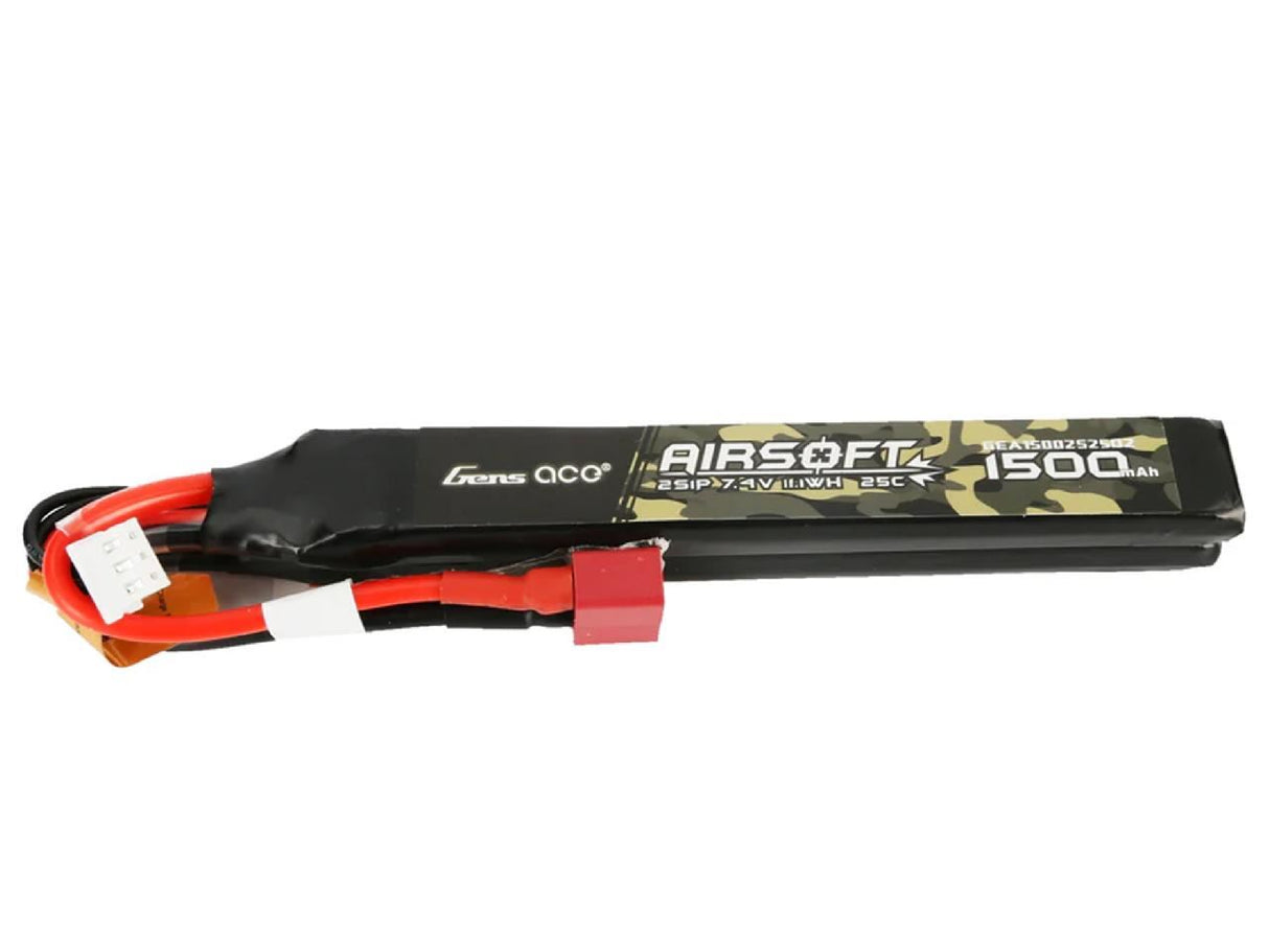 Gens Ace Airsoft 2S 1500Mah 25C Twin With Deans (Fit Most Aeg)