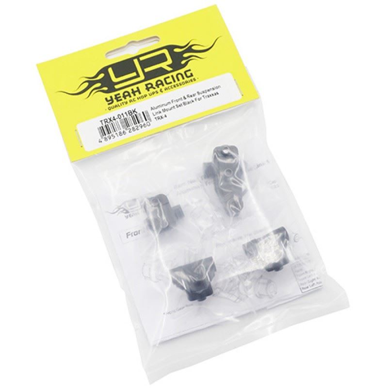 Yeah Racing Aluminum Front & Rear Suspension Link Mount Set Black For Traxxas TRX-4 'G6 Certified'