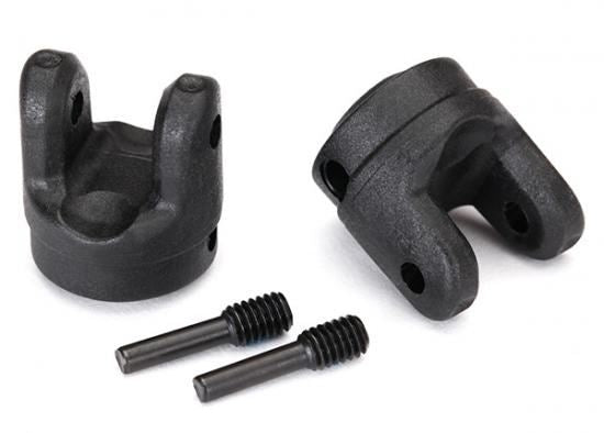 TRAXXAS Yokes, transmission (2)/ 4x15mm screw pins (2)