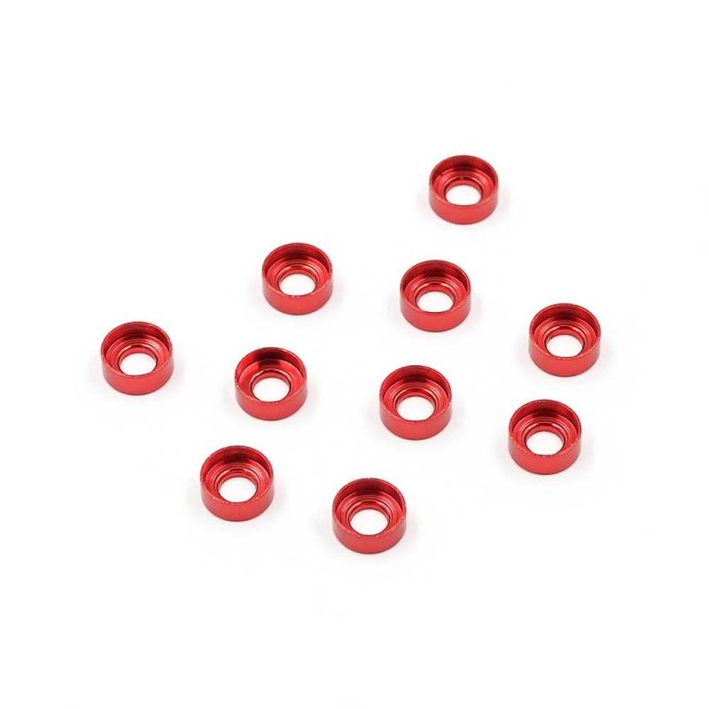 Yeah Racing Aluminum M3 Button Head Countersunk Washer Red 10 pcs