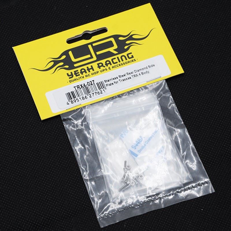 Yeah Racing Stainless Steel Rear Diamond Side Plate for Traxxas TRX-4 Body
