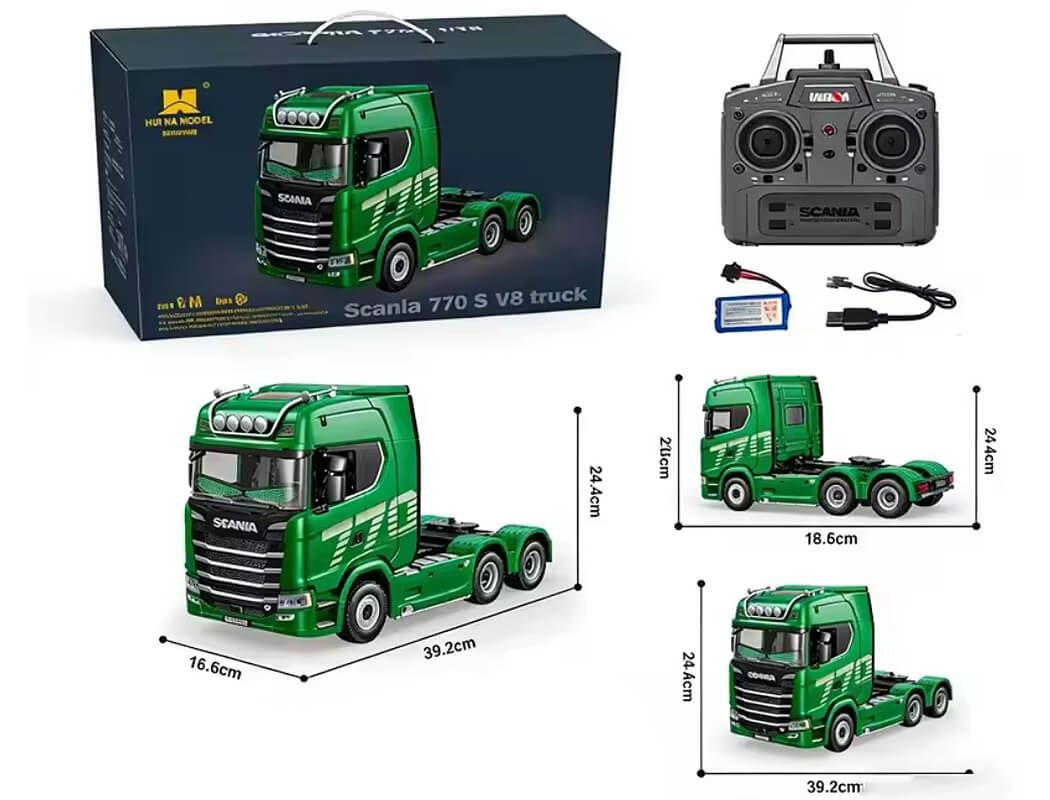 Huina Scania 770S Rc Truck Rtr Green (Eyes Compatible)