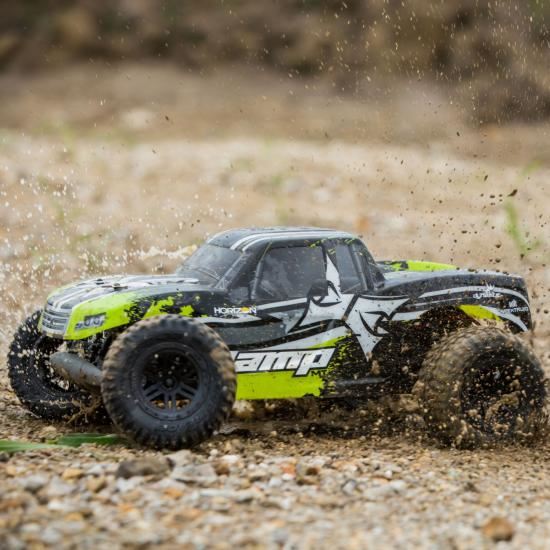 ECX AMP MT 1:10 2WD Monster Truck: Black/Green RTR INT (ECX03028IT2)