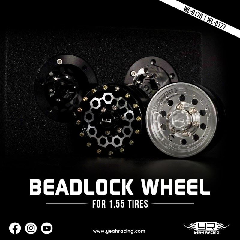Yeah Racing 1.55 Aluminum Cnc 10 Spoke Beadlock Rims 2Pcs