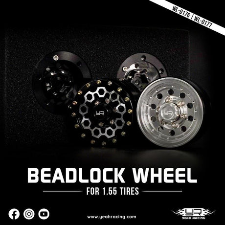 Yeah Racing 1.55 Aluminum Cnc 10 Spoke Beadlock Rims 2Pcs