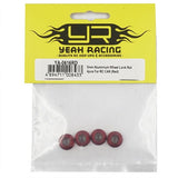 Yeah Racing 5mm Aluminum Wheel Lock Nut 4pcs Red