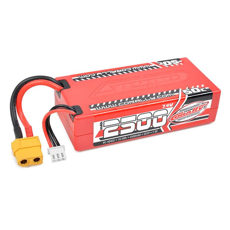 Corally Sport Racing 50C Lipo 2500Mah 7.4V Shorty 2S Xt60
