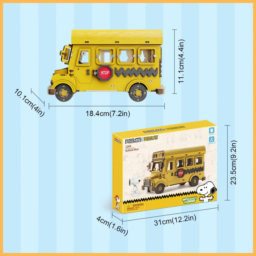 Puremind Peanuts™ Snoopy Yellow School Bus