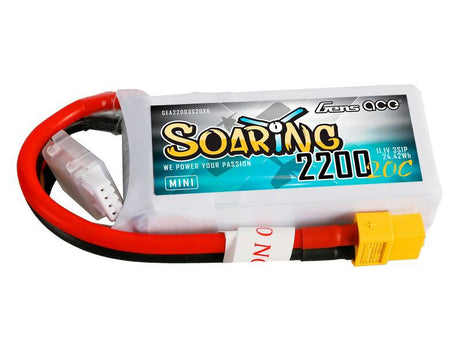 Gens Ace Li-Po 3S 11.1V Mini 2200Mah 20C Soaring With Xt60