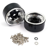 Yeah Racing 1.9 Aluminum CNC 6 Spoke w/ Graphite Beadlock Rim 2pcs Silver