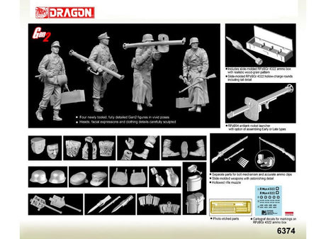 Dragon German Anti-Tank Team With Panzerschreck (Gen2) 4 Figures