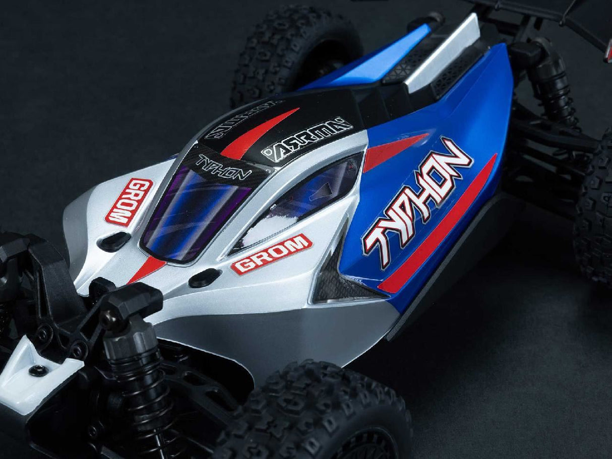 Arrma 1/18 Typhon GROM 4wd Smart RTR w/Lipo Batt/USB Chg Blue/Silv